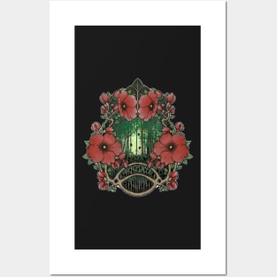 Art Nouveau Poppy Forest Biome Posters and Art